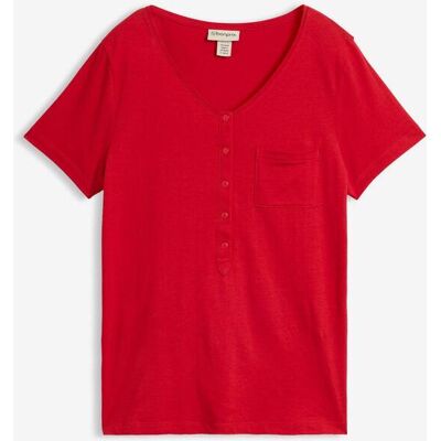 bonprix T-Shirt aus Baumwoll-Viskose-Mix - rot - Damen - Size: 52/54 (XXL) bonprix T-Shirt aus Baumwoll-Viskose-Mix - rot - Damen - Size: 52/54 (XXL)