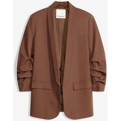 bonprix Blazer mit Raffung - braun - Damen - Size: 46 bonprix Blazer mit Raffung - braun - Damen - Size: 46