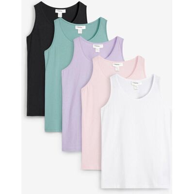 bonprix Long-Top (5er-Pack) - lila - Damen - Size: 44/46 (L) bonprix Long-Top (5er-Pack) - lila - Damen - Size: 44/46 (L)