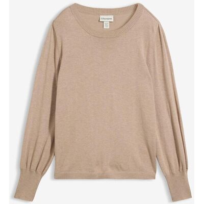 bonprix Pullover mit Ballon-Ärmel - beige - Damen - Size: 52/54 (XXL) bonprix Pullover mit Ballon-Ärmel - beige - Damen - Size: 52/54 (XXL)