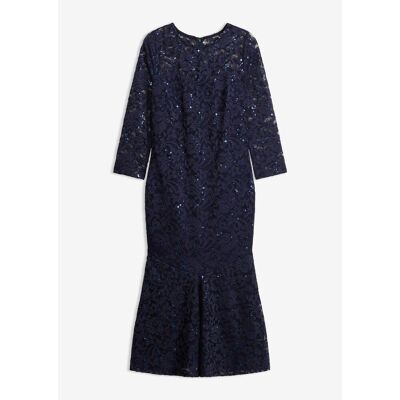 bonprix Spitzenkleid mit glänzenden Pailletten - blau - Damen - Size: 38 bonprix Spitzenkleid mit glänzenden Pailletten - blau - Damen - Size: 38