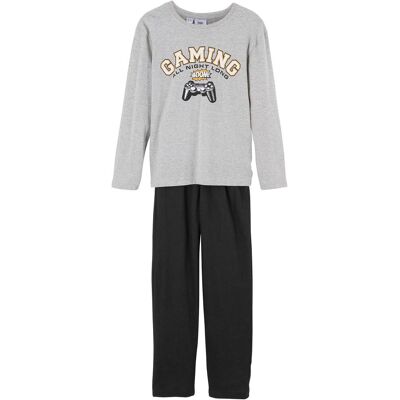 bonprix Pyjama mit weicher Baumwolle - grau - Jungen - Size: 140/146 bonprix Pyjama mit weicher Baumwolle - grau - Jungen - Size: 140/146