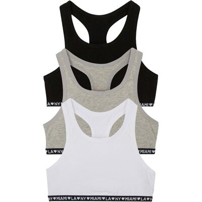 bonprix Bustier mit weicher Baumwolle (3er Pack) - schwarz - Mädchen - Size: 128/134 bonprix Bustier mit weicher Baumwolle (3er Pack) - schwarz - Mädchen - Size: 128/134