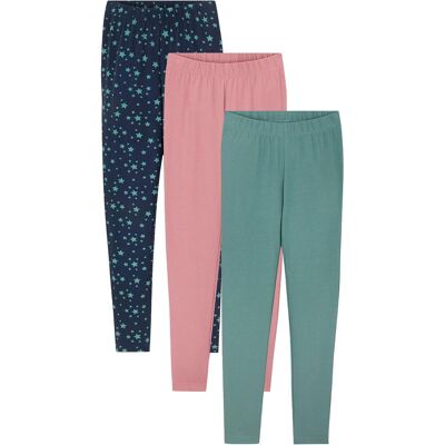 bonprix Leggings aus elastischem Bio-Baumwoll-Mix (3er-Pack) - blau - Mädchen - Size: 116/122 bonprix Leggings aus elastischem Bio-Baumwoll-Mix (3er-Pack) - blau - Mädchen - Size: 116/122
