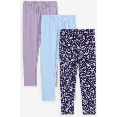 bonprix Leggings aus elastischem Baumwoll-Mix (3er Pack) - lila - Mädchen - Size: 104/110 bonprix Leggings aus elastischem Baumwoll-Mix (3er Pack) - lila - Mädchen - Size: 104/110