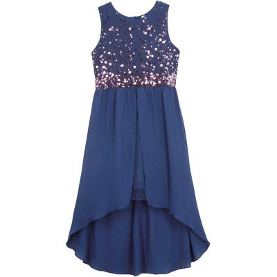 bonprix Vokuhila-Kleid - blau - Mädchen - Size: 152 bonprix Vokuhila-Kleid - blau - Mädchen - Size: 152