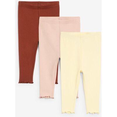 bonprix Gerippte Leggings aus Bio-Baumwolle mit Volants (3er Pack) - gelb - Mädchen - Size: 92/98 bonprix Gerippte Leggings aus Bio-Baumwolle mit Volants (3er Pack) - gelb - Mädchen - Size: 92/98