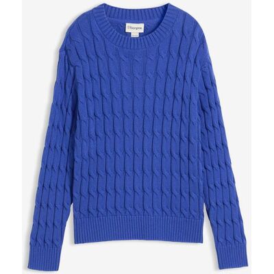 bonprix Pullover mit Zopfstrickmuster - blau - Mädchen - Size: 128/134 bonprix Pullover mit Zopfstrickmuster - blau - Mädchen - Size: 128/134