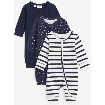 bonprix Baby Strampler aus reiner Bio-Baumwolle (3er Pack) - blau - Kinder - Size: 92/98 bonprix Baby Strampler aus reiner Bio-Baumwolle (3er Pack) - blau - Kinder - Size: 92/98
