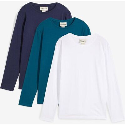 bonprix Langarmshirt mit Bio-Baumwolle (3er Pack) - petrol - Jungen - Size: 152/158 bonprix Langarmshirt mit Bio-Baumwolle (3er Pack) - petrol - Jungen - Size: 152/158