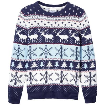 bonprix Norweger-Pullover aus reiner Baumwolle - blau - Jungen - Size: 164/170 bonprix Norweger-Pullover aus reiner Baumwolle - blau - Jungen - Size: 164/170