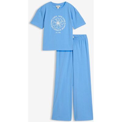bonprix T-Shirt und Jerseyhose (2-tlg.Set) aus elastischem Baumwoll-Mix - blau - Mädchen - Size: 176 bonprix T-Shirt und Jerseyhose (2-tlg.Set) aus elastischem Baumwoll-Mix - blau - Mädchen - Size: 176