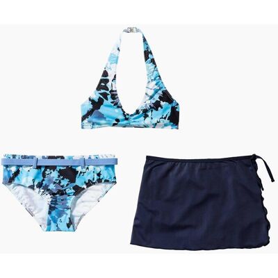 bonprix Bikini und Rock zum binden (3-tlg. Set) - blau - Mädchen - Size: 176/182 bonprix Bikini und Rock zum binden (3-tlg. Set) - blau - Mädchen - Size: 176/182