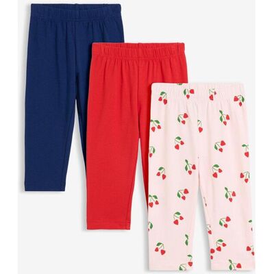 bonprix Capri-Leggings aus elastischem Bio-Baumwoll-Mix (3er Pack) - rot - Mädchen - Size: 92 bonprix Capri-Leggings aus elastischem Bio-Baumwoll-Mix (3er Pack) - rot - Mädchen - Size: 92