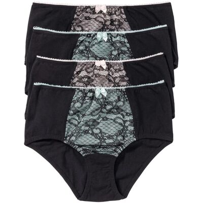 bonprix Maxislip mit Bio-Baumwolle (4er Pack) - schwarz - Damen - Size: 44/46 (L) bonprix Maxislip mit Bio-Baumwolle (4er Pack) - schwarz - Damen - Size: 44/46 (L)