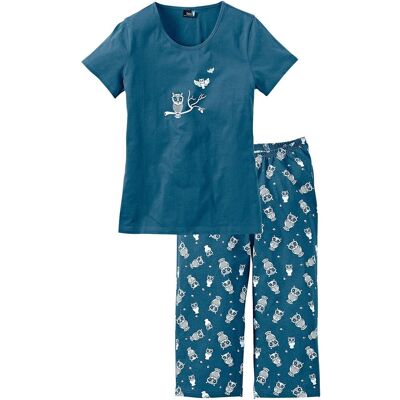 bonprix Capri Pyjama mit kurzen Ärmeln - petrol - Damen - Size: 52/54 (XXL) bonprix Capri Pyjama mit kurzen Ärmeln - petrol - Damen - Size: 52/54 (XXL)