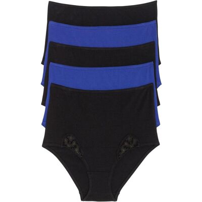 bonprix Highwaist Slip (5er Pack) - blau - Damen - Size: 36/38 (S) bonprix Highwaist Slip (5er Pack) - blau - Damen - Size: 36/38 (S)