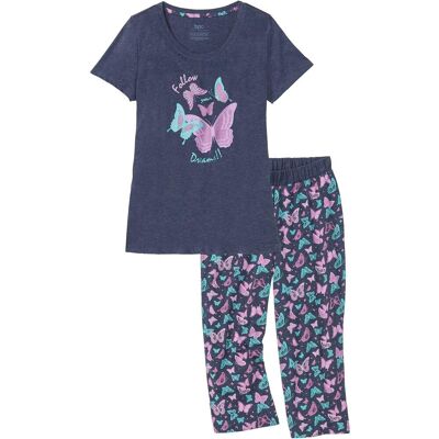 bonprix Capri Pyjama - blau - Damen - Size: 48/50 (XL) bonprix Capri Pyjama - blau - Damen - Size: 48/50 (XL)