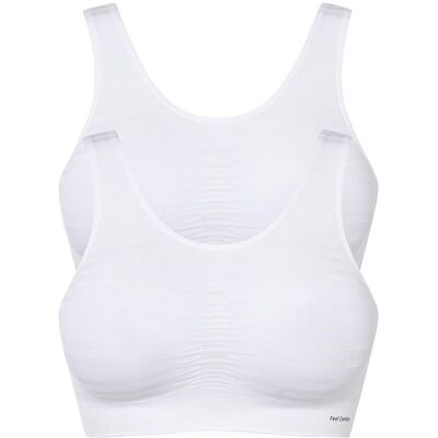 bonprix Feel Comfort Seamless Bustier (2er Pack) - weiß - Damen - Size: S bonprix Feel Comfort Seamless Bustier (2er Pack) - weiß - Damen - Size: S