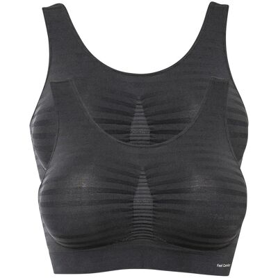 bonprix Feel Comfort Seamless Bustier (2er Pack) - grau - Damen - Size: L bonprix Feel Comfort Seamless Bustier (2er Pack) - grau - Damen - Size: L