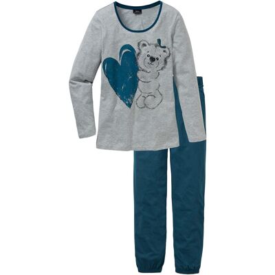 bonprix Pyjama mit Bio-Baumwolle - petrol - Damen - Size: 52/54 (XXL) bonprix Pyjama mit Bio-Baumwolle - petrol - Damen - Size: 52/54 (XXL)