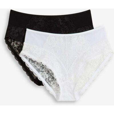 bonprix Maxislip mit zarter Spitze (2er Pack) - weiß - Damen - Size: 48/50 (XL) bonprix Maxislip mit zarter Spitze (2er Pack) - weiß - Damen - Size: 48/50 (XL)