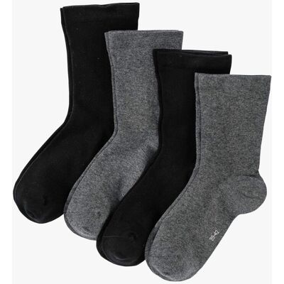 bonprix Socken mit druckfreiem Bund (4er Pack) - schwarz - false - Size: 35-38 bonprix Socken mit druckfreiem Bund (4er Pack) - schwarz - false - Size: 35-38