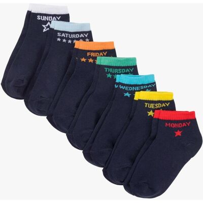 bonprix Kurzsocken mit Bio-Baumwolle (7er Pack) - blau - Damen - Size: 19-22 bonprix Kurzsocken mit Bio-Baumwolle (7er Pack) - blau - Damen - Size: 19-22
