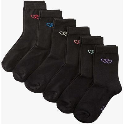 bonprix Socken mit Bio-Baumwolle (6er Pack) - schwarz - Damen - Size: 35-38 bonprix Socken mit Bio-Baumwolle (6er Pack) - schwarz - Damen - Size: 35-38
