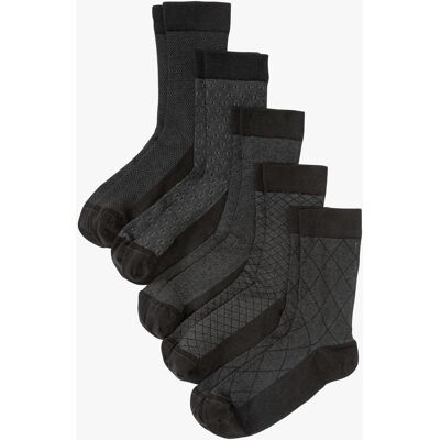 bonprix Socken mit druckfreiem Bund (5er Pack) - schwarz - false - Size: 43-46 bonprix Socken mit druckfreiem Bund (5er Pack) - schwarz - false - Size: 43-46