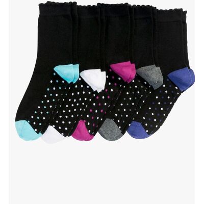 bonprix Socken mit Bio-Baumwolle (5er Pack) - schwarz - Damen - Size: 35-38 bonprix Socken mit Bio-Baumwolle (5er Pack) - schwarz - Damen - Size: 35-38