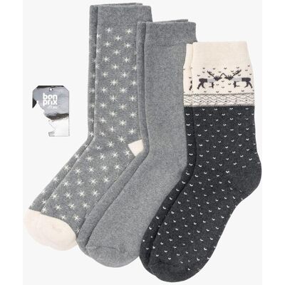bonprix Thermo Socken mit druckfreiem Bund (3er Pack) - grau - false - Size: 43-46 bonprix Thermo Socken mit druckfreiem Bund (3er Pack) - grau - false - Size: 43-46