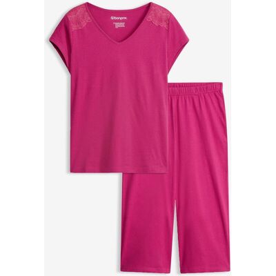 bonprix Capri Pyjama mit weiter Culotte - pink - Damen - Size: 44/46 (L) bonprix Capri Pyjama mit weiter Culotte - pink - Damen - Size: 44/46 (L)