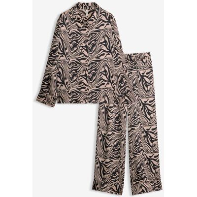 bonprix Gewebter Pyjama aus Satin - schwarz - Damen - Size: 36/38 (S) bonprix Gewebter Pyjama aus Satin - schwarz - Damen - Size: 36/38 (S)