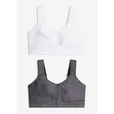bonprix Sport-BH mit mittlerem Halt (2er Pack) - grau - Damen - Size: 85 bonprix Sport-BH mit mittlerem Halt (2er Pack) - grau - Damen - Size: 85