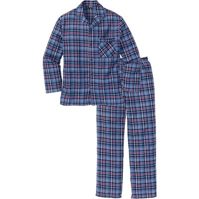 bonprix Pyjama aus weichem Flanell mit Knopfleiste und langen Ärmeln. - rot - Herren - Size: 44/46 (S) bonprix Pyjama aus weichem Flanell mit Knopfleiste und langen Ärmeln. - rot - Herren - Size: 44/46 (S)