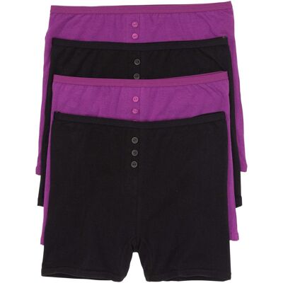 bonprix Highwaist Boxer mit weicher Baumwolle (4er Pack) - schwarz - Damen - Size: 44/46 (L) bonprix Highwaist Boxer mit weicher Baumwolle (4er Pack) - schwarz - Damen - Size: 44/46 (L)