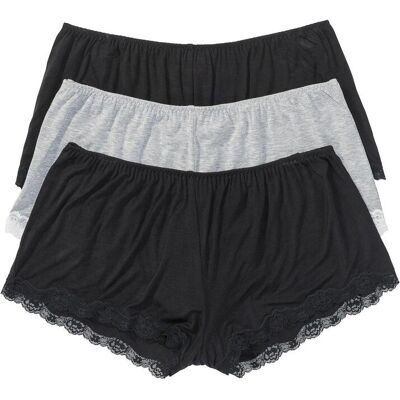 bonprix Lockere Viskose Boxer (3er Pack) - schwarz - Damen - Size: 32/34 (XS) bonprix Lockere Viskose Boxer (3er Pack) - schwarz - Damen - Size: 32/34 (XS)