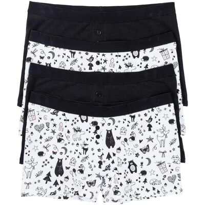 bonprix Damen Boxer mit weicher Baumwolle (4er Pack) - schwarz - Damen - Size: 44/46 (L) bonprix Damen Boxer mit weicher Baumwolle (4er Pack) - schwarz - Damen - Size: 44/46 (L)
