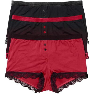 bonprix Microfaser Damen Boxer (3er Pack) - schwarz - Damen - Size: 44/46 (L) bonprix Microfaser Damen Boxer (3er Pack) - schwarz - Damen - Size: 44/46 (L)
