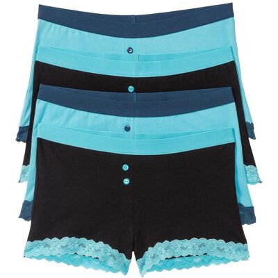 bonprix Damen Boxer (4er Pack) - blau - Damen - Size: 44/46 (L) bonprix Damen Boxer (4er Pack) - blau - Damen - Size: 44/46 (L)