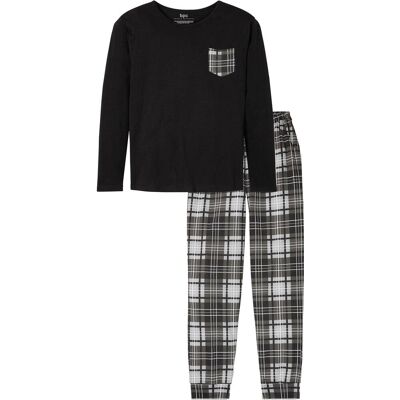 bonprix Pyjama aus reiner Baumwolle - schwarz - Herren - Size: 52/54 (L) bonprix Pyjama aus reiner Baumwolle - schwarz - Herren - Size: 52/54 (L)
