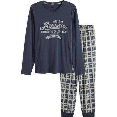 bonprix Pyjama aus reiner Bio-Baumwolle mit langen Ärmeln - grau - Herren - Size: 52/54 (L) bonprix Pyjama aus reiner Bio-Baumwolle mit langen Ärmeln - grau - Herren - Size: 52/54 (L)