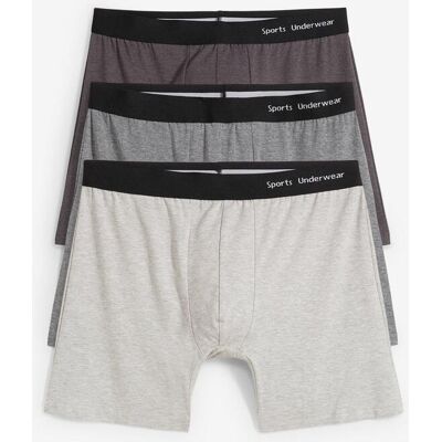 bonprix Boxershorts eng, mittellang mit Baumwolle (3er Pack) - grau - Herren - Size: 6 (L) bonprix Boxershorts eng, mittellang mit Baumwolle (3er Pack) - grau - Herren - Size: 6 (L)