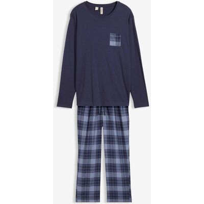 bonprix Herren Pyjama mit Flanellhose aus weicher Baumwolle - blau - Herren - Size: 56/58 (XL) bonprix Herren Pyjama mit Flanellhose aus weicher Baumwolle - blau - Herren - Size: 56/58 (XL)