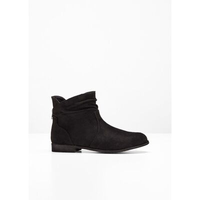 bonprix Stiefeletten mit Raffung - schwarz - Damen - Size: 43 bonprix Stiefeletten mit Raffung - schwarz - Damen - Size: 43