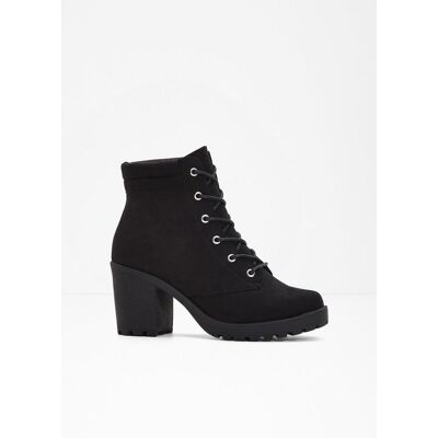 bonprix Schnürboots mit Blockabsatz - schwarz - Damen - Size: 39 bonprix Schnürboots mit Blockabsatz - schwarz - Damen - Size: 39