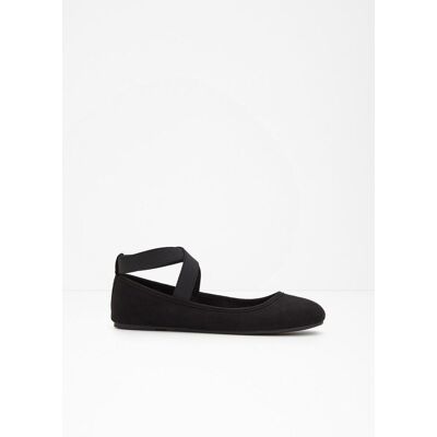 bonprix Ballerinas mit elastischen Riemen - schwarz - Damen - Size: 43 bonprix Ballerinas mit elastischen Riemen - schwarz - Damen - Size: 43