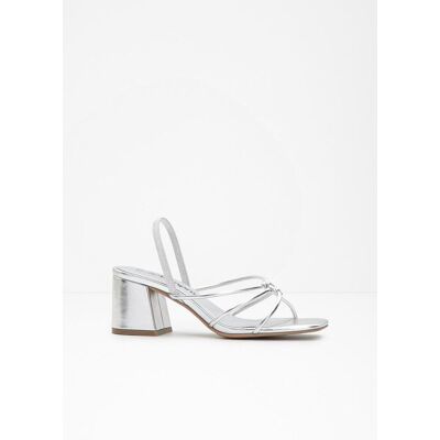 bonprix Riemchensandaletten mit Blockabsatz - silber - Damen - Size: 41 bonprix Riemchensandaletten mit Blockabsatz - silber - Damen - Size: 41