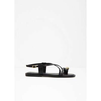 bonprix Zehenstegsandalen mit Metallic-Detail - schwarz - Damen - Size: 41 bonprix Zehenstegsandalen mit Metallic-Detail - schwarz - Damen - Size: 41